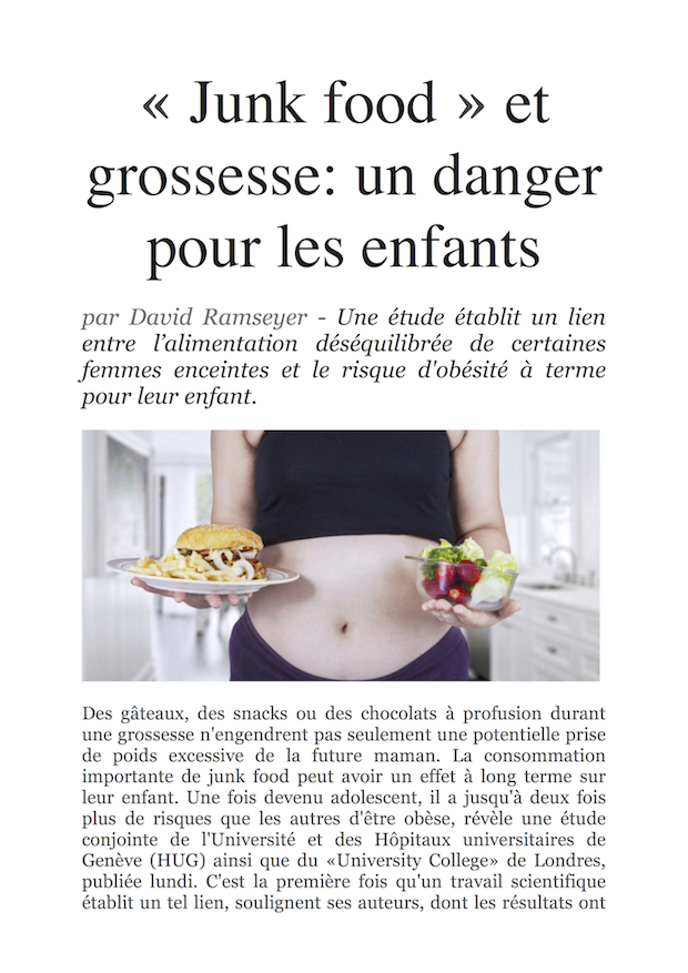 Junk food et grossesse 1